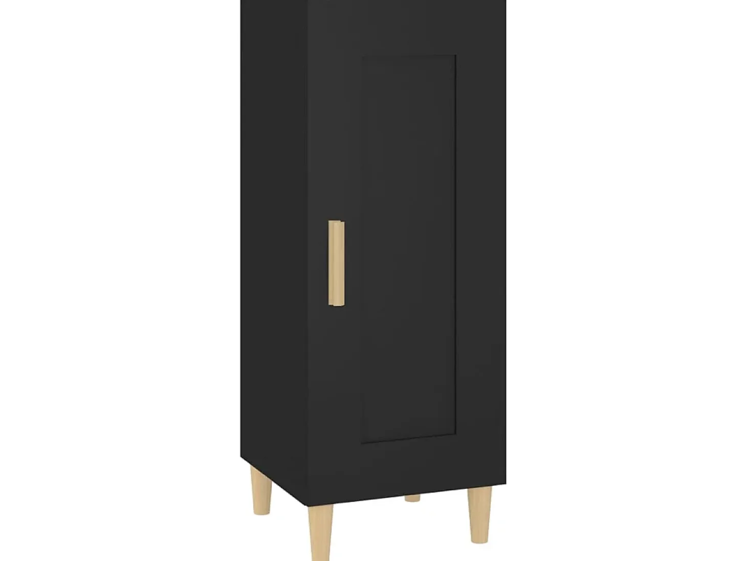 Aparador de madera contrachapada negro 34,5x34x90 cm ES71128