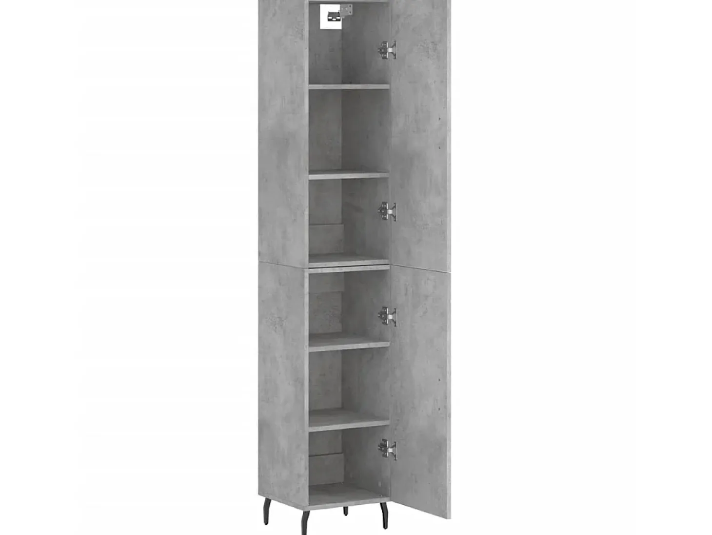 Aparador de madera contrachapada gris hormigón 34,5x34x180 cm ES92456