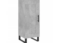 Aparador de madera contrachapada gris hormigón 34,5x34x180 cm ES72285