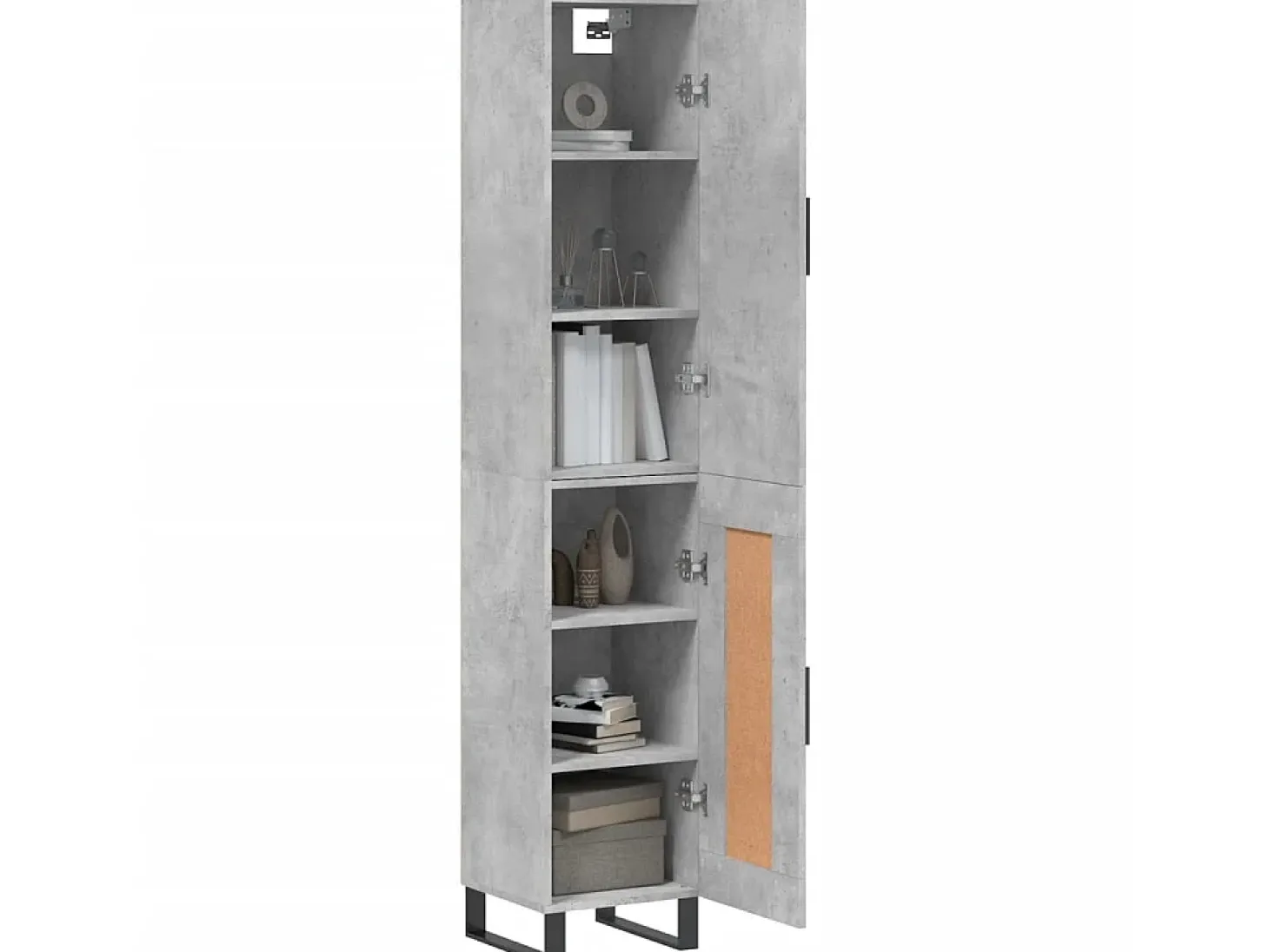 Aparador de madera contrachapada gris hormigón 34,5x34x180 cm ES72285