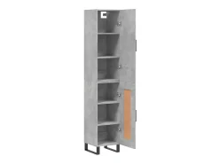 Aparador de madera contrachapada gris hormigón 34,5x34x180 cm ES72285