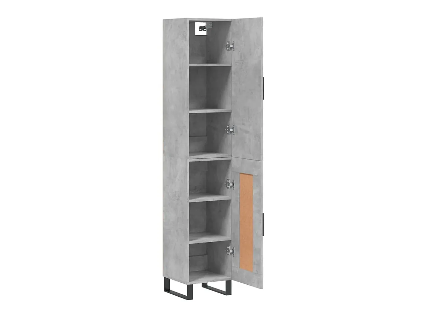 Aparador de madera contrachapada gris hormigón 34,5x34x180 cm ES72285