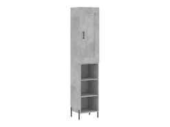 Aparador de madera contrachapada gris hormigón 34,5x34x180 cm ES54813