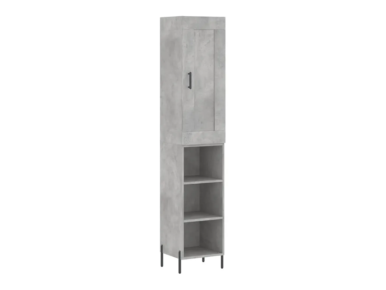 Aparador de madera contrachapada gris hormigón 34,5x34x180 cm ES54813
