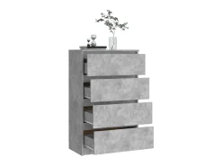 Aparador de madera contrachapada gris hormigón 60x35x98,5 cm ES78694