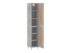Aparador de madera contrachapada gris hormigón 34,5x34x180 cm ES73898