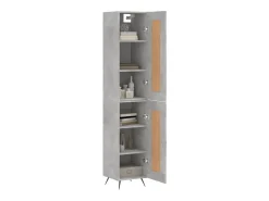 Aparador de madera contrachapada gris hormigón 34,5x34x180 cm ES73898