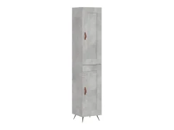 Aparador de madera contrachapada gris hormigón 34,5x34x180 cm ES73898