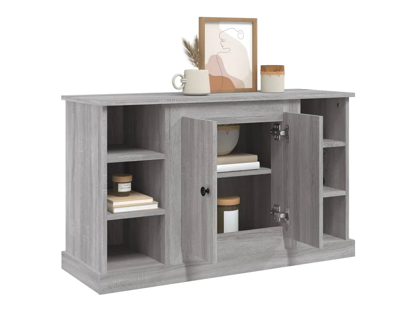 Aparador de madera contrachapada gris Sonoma 100x35,5x60 cm