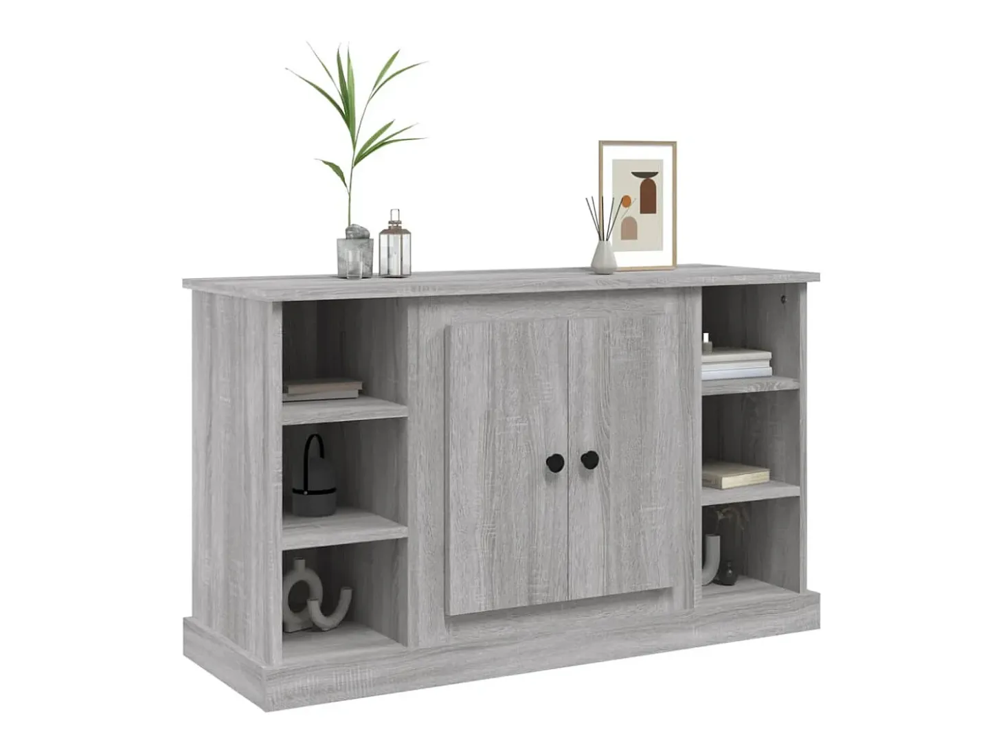 Aparador de madera contrachapada gris Sonoma 100x35,5x60 cm