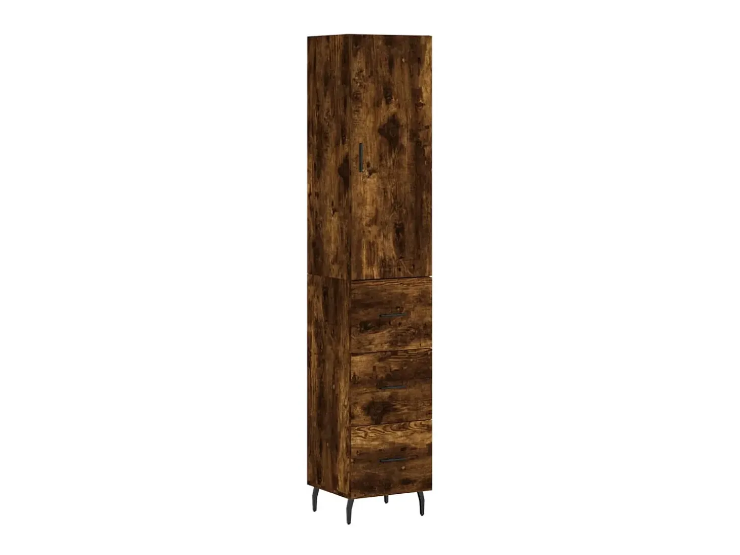 Aparador de madera contrachapada roble ahumado 34,5x34x180 cm ES97109