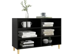 Aparador de madera contrachapada negro 103,5x35x70 cm ES23814