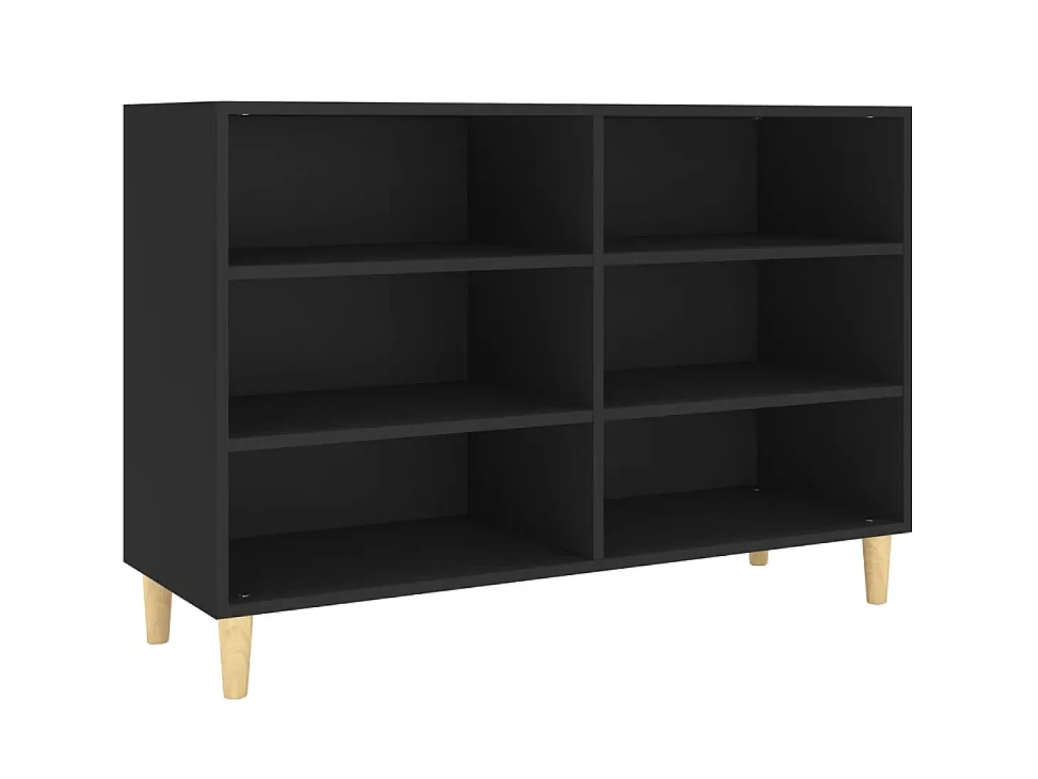 Aparador de madera contrachapada negro 103,5x35x70 cm ES23814