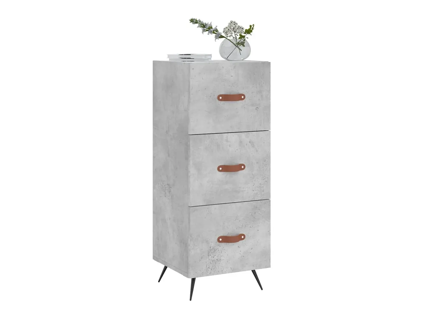 Aparador de madera contrachapada gris hormigón 34,5x34x90 cm ES56308