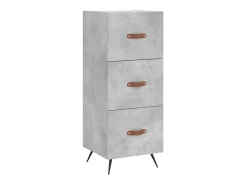 Aparador de madera contrachapada gris hormigón 34,5x34x90 cm ES56308