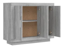 Aparador de madera contrachapada gris Sonoma 92x35x75 cm