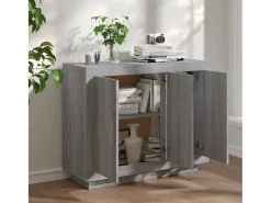 Aparador de madera contrachapada gris Sonoma 92x35x75 cm