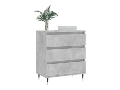 Aparador de madera contrachapada gris hormigón 60x35x70 cm