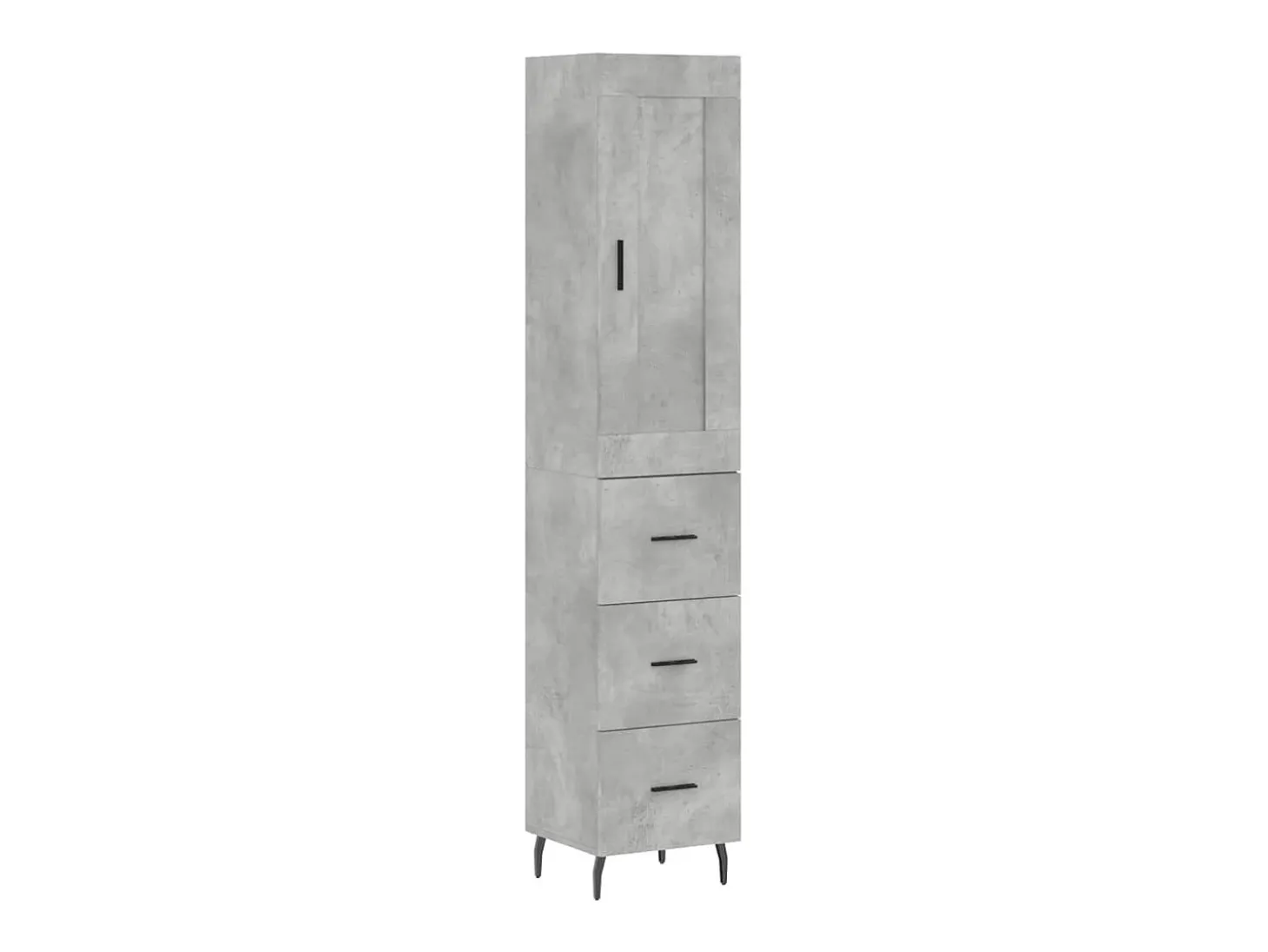 Aparador de madera contrachapada gris hormigón 34,5x34x180 cm