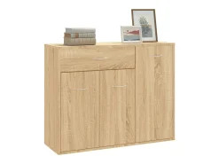 Aparador de madera contrachapada color roble Sonoma 88x30x70 cm