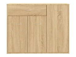 Aparador de madera contrachapada color roble Sonoma 88x30x70 cm