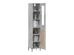 Aparador de madera contrachapada gris hormigón 34,5x34x180 cm ES27251