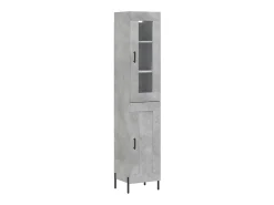 Aparador de madera contrachapada gris hormigón 34,5x34x180 cm ES27251