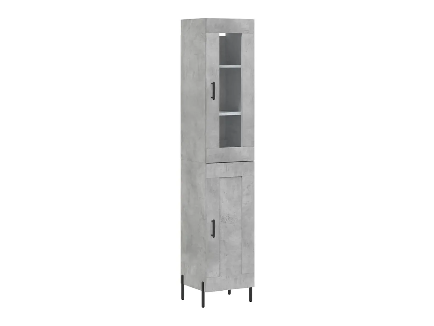 Aparador de madera contrachapada gris hormigón 34,5x34x180 cm ES27251