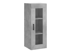 Aparador de madera contrachapada gris hormigón 34,5x34x180 cm ES27251