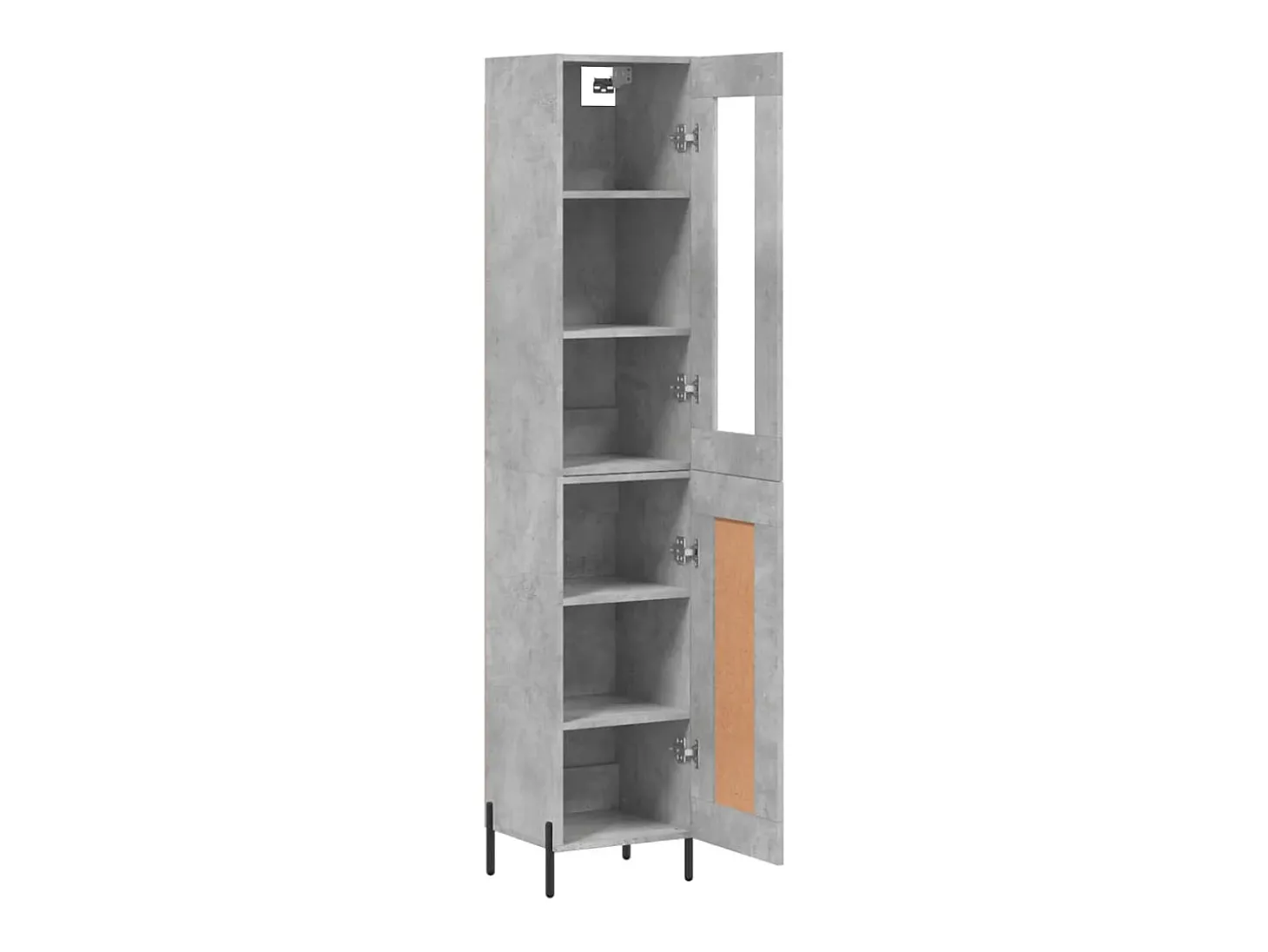 Aparador de madera contrachapada gris hormigón 34,5x34x180 cm ES27251