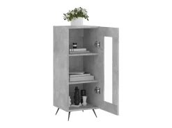 Aparador de madera contrachapada gris hormigón 34,5x34x90 cm ES77146