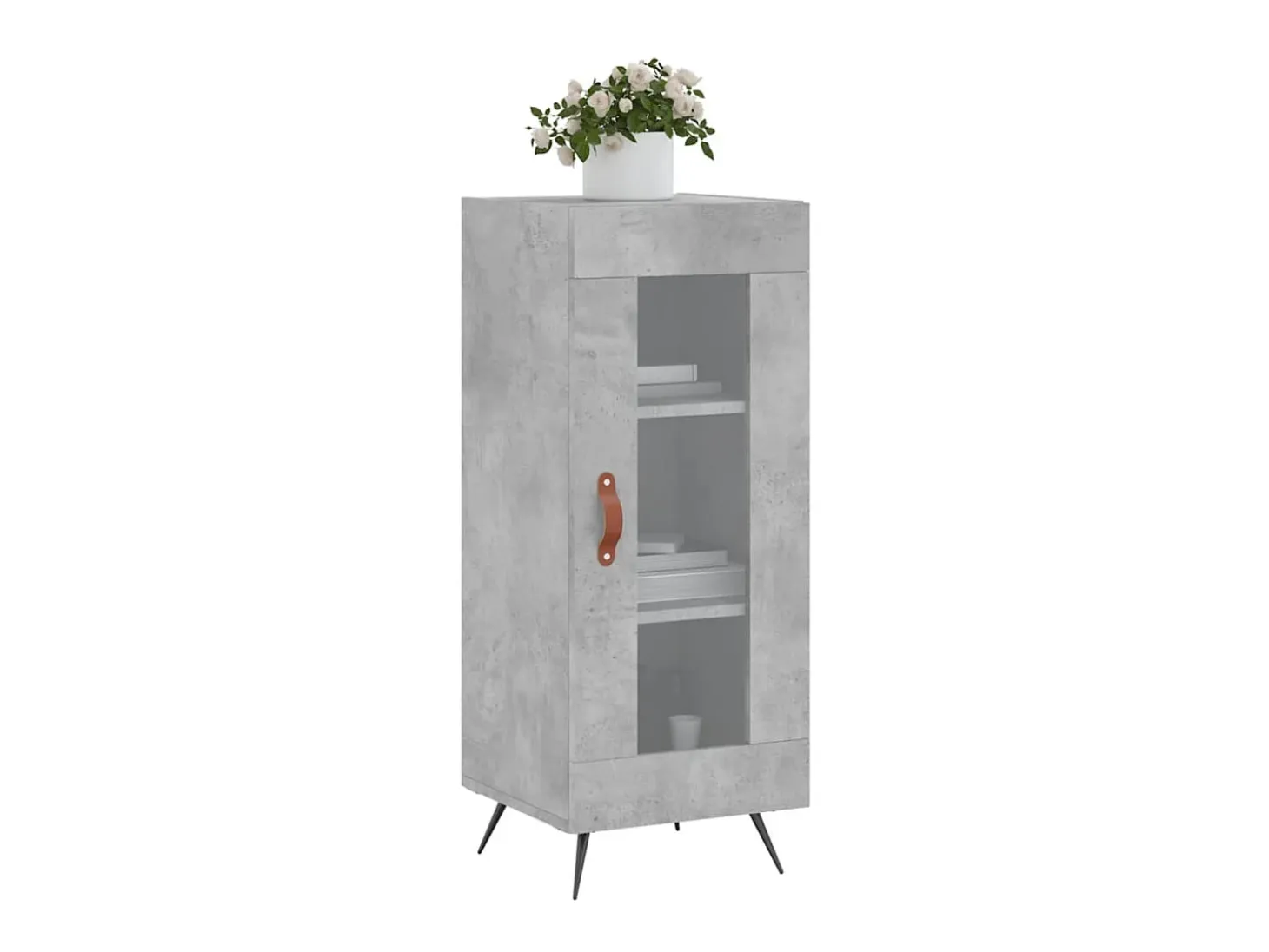 Aparador de madera contrachapada gris hormigón 34,5x34x90 cm ES77146