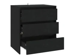Aparador de madera contrachapada negro 70x41x75 cm ES99196