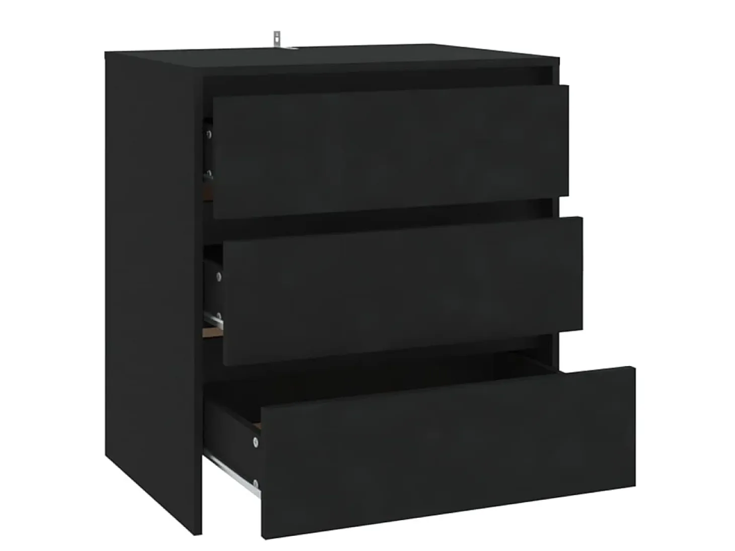 Aparador de madera contrachapada negro 70x41x75 cm ES99196