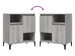 Aparador de madera contrachapada gris Sonoma 60x35x70 cm