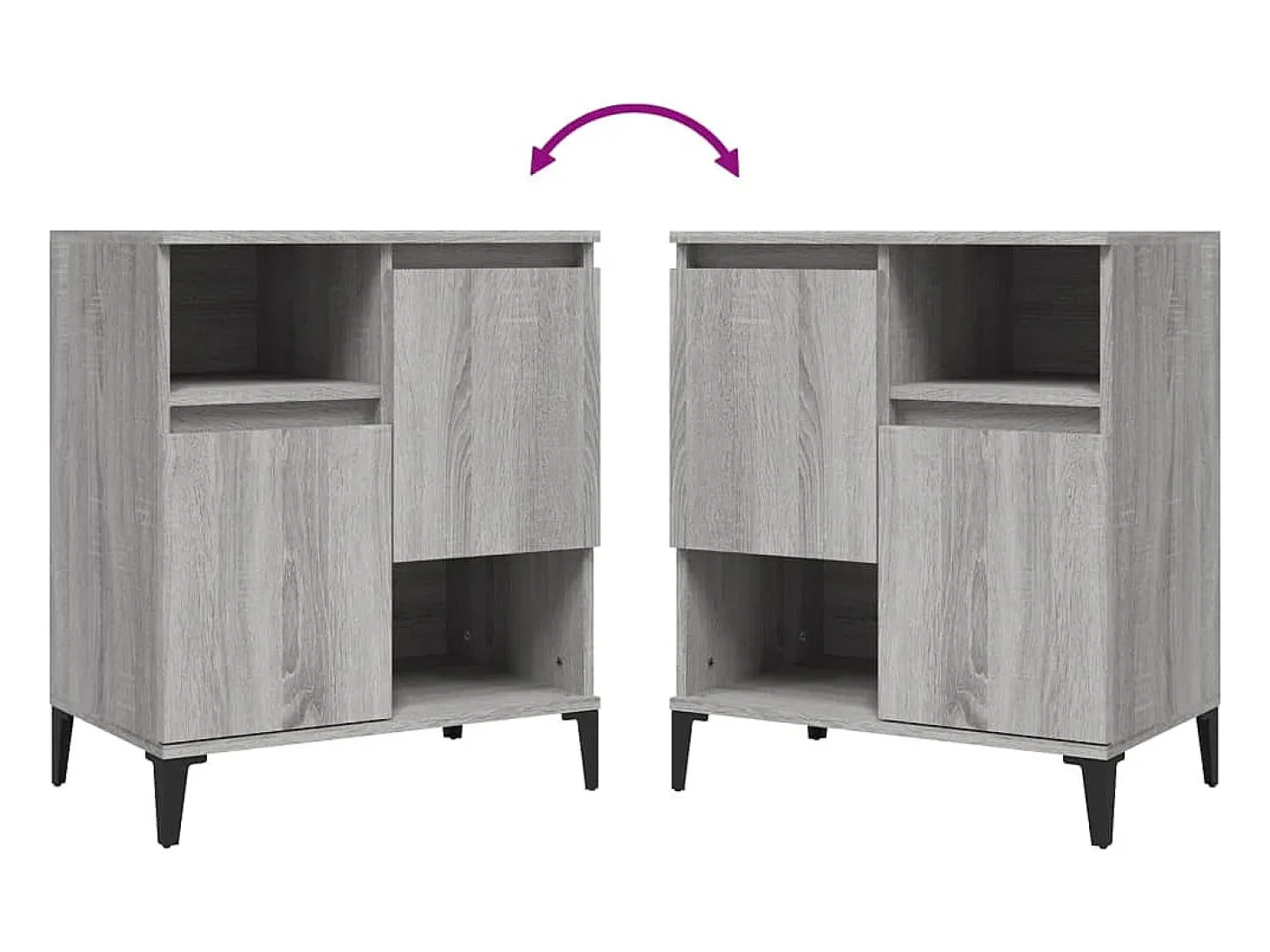 Aparador de madera contrachapada gris Sonoma 60x35x70 cm