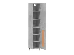 Aparador de madera contrachapada gris hormigón 34,5x34x180 cm ES44105