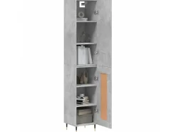 Aparador de madera contrachapada gris hormigón 34,5x34x180 cm ES44105
