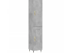 Aparador de madera contrachapada gris hormigón 34,5x34x180 cm ES44105