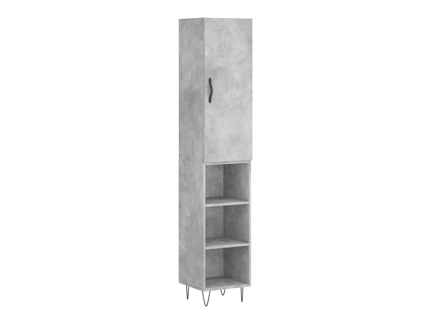 Aparador de madera contrachapada gris hormigón 34,5x34x180 cm ES55702