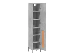 Aparador de madera contrachapada gris hormigón 34,5x34x180 cm ES75513