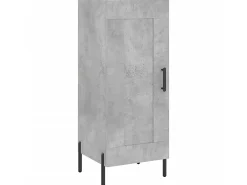 Aparador de madera contrachapada gris hormigón 34,5x34x180 cm ES75513