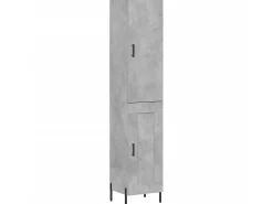 Aparador de madera contrachapada gris hormigón 34,5x34x180 cm ES75513