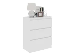 Aparador de madera contrachapada blanco 60x35x76 cm