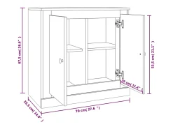 Aparador de madera contrachapada gris Sonoma 70x35,5x67,5 cm