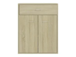 Aparador de madera contrachapada color roble Sonoma 60x30x75 cm