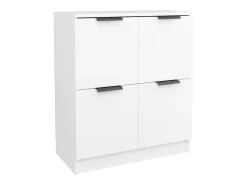 Aparador de madera contrachapada blanco 60x30x70 cm