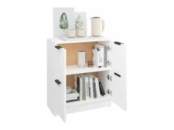 Aparador de madera contrachapada blanco 60x30x70 cm