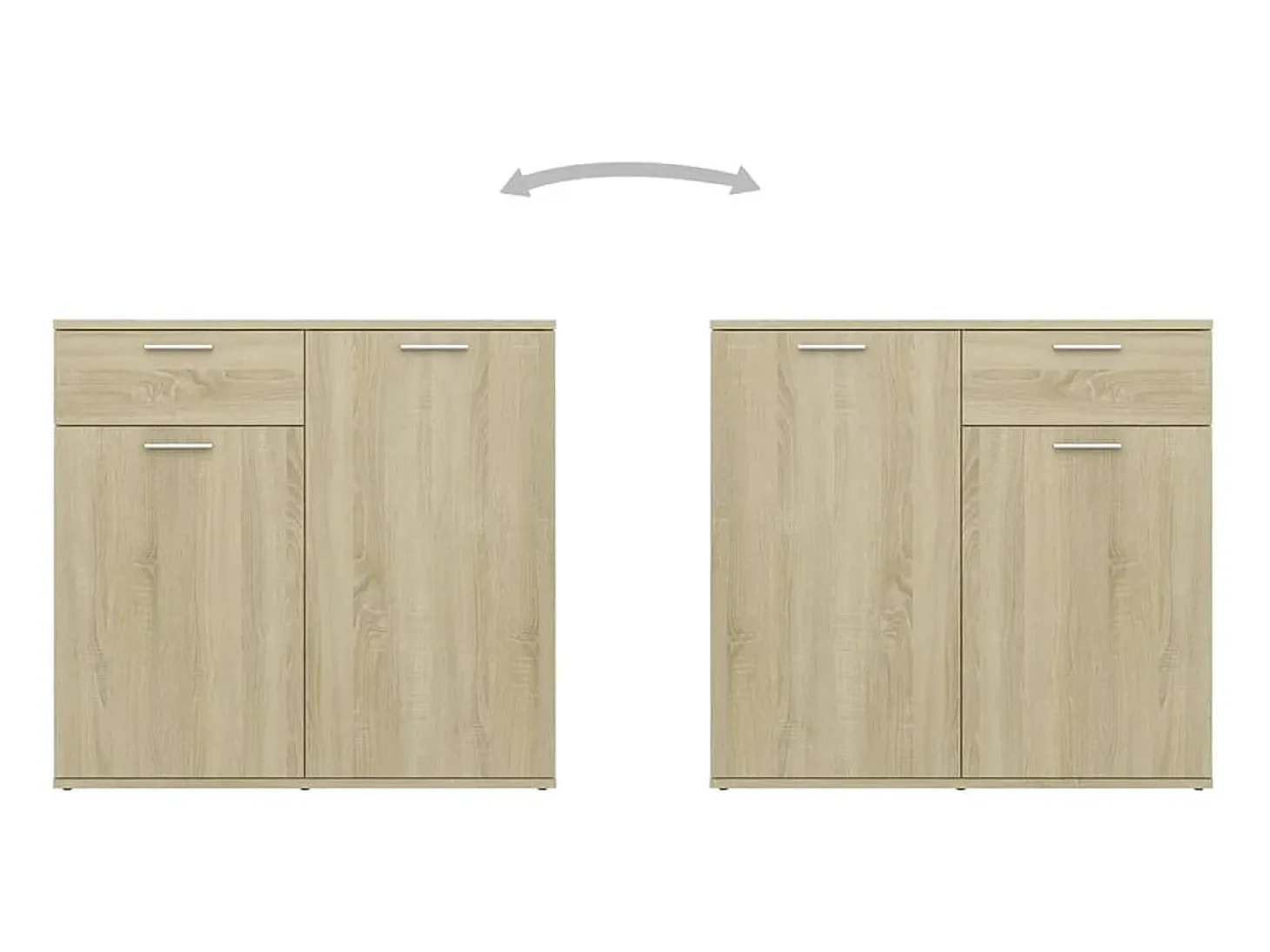 Aparador de madera contrachapada color roble Sonoma 80x36x75 cm ES44165