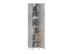 Aparador de madera contrachapada gris hormigón 34,5x34x180 cm ES97194